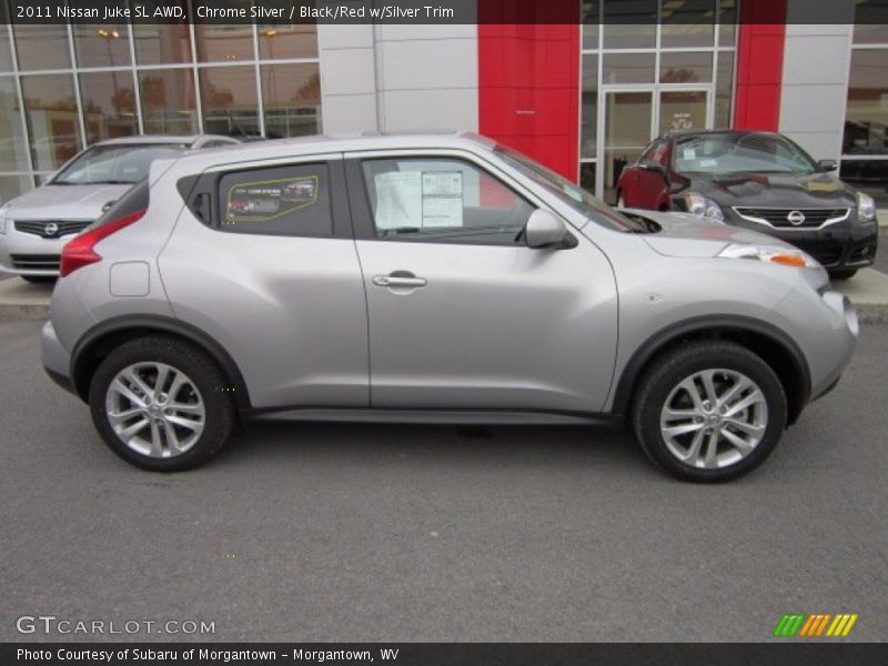 Chrome Silver / Black/Red w/Silver Trim 2011 Nissan Juke SL AWD