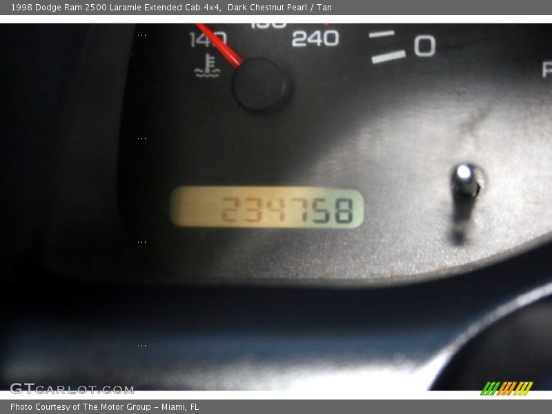 Dark Chestnut Pearl / Tan 1998 Dodge Ram 2500 Laramie Extended Cab 4x4