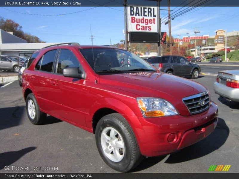 Spicy Red / Gray 2008 Kia Sorento LX 4x4