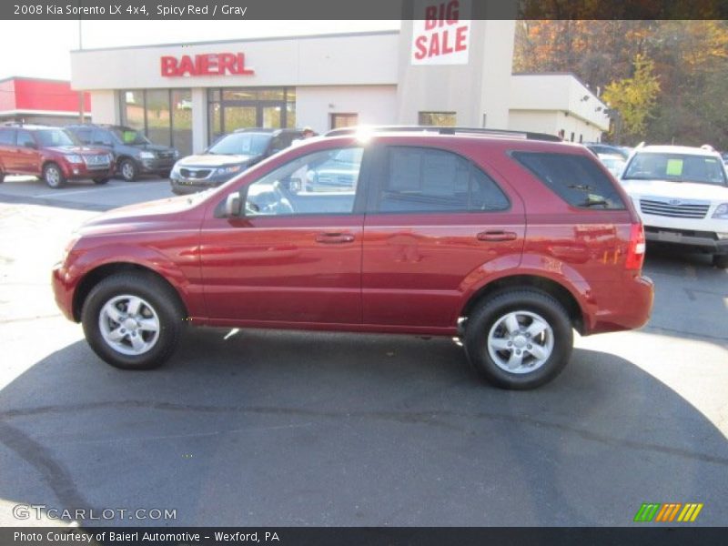 Spicy Red / Gray 2008 Kia Sorento LX 4x4