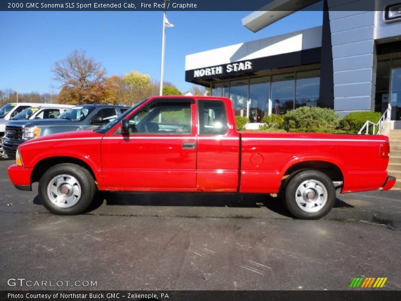 Fire Red / Graphite 2000 GMC Sonoma SLS Sport Extended Cab