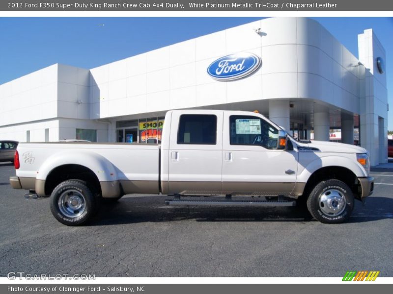  2012 F350 Super Duty King Ranch Crew Cab 4x4 Dually White Platinum Metallic Tri-Coat