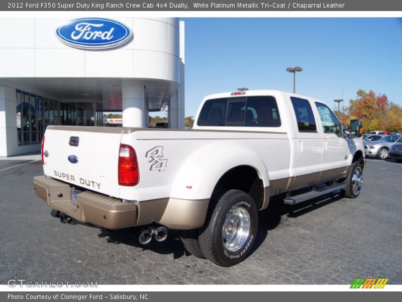  2012 F350 Super Duty King Ranch Crew Cab 4x4 Dually White Platinum Metallic Tri-Coat