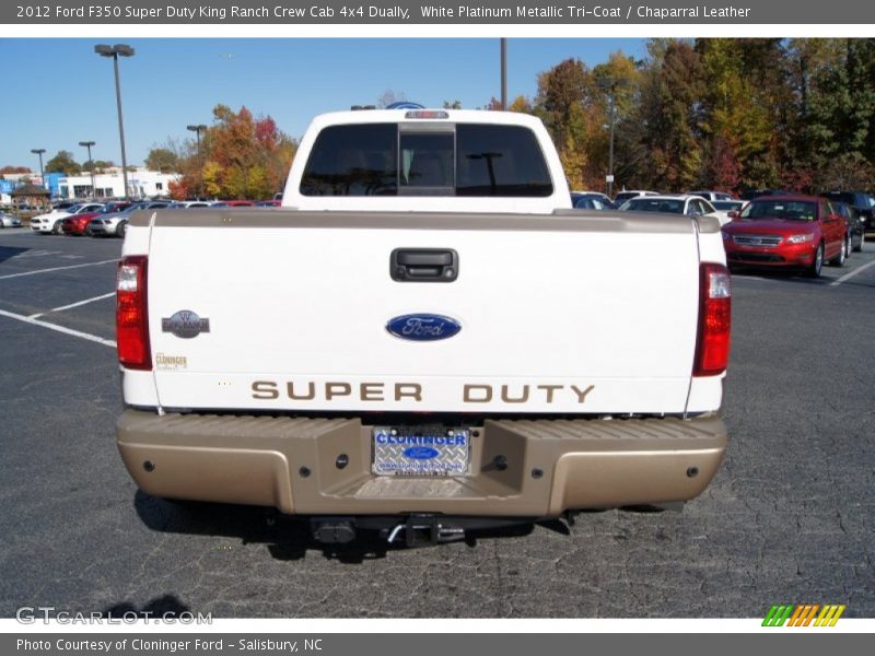 White Platinum Metallic Tri-Coat / Chaparral Leather 2012 Ford F350 Super Duty King Ranch Crew Cab 4x4 Dually