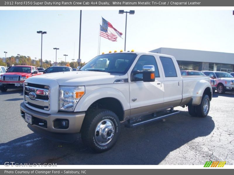 White Platinum Metallic Tri-Coat / Chaparral Leather 2012 Ford F350 Super Duty King Ranch Crew Cab 4x4 Dually