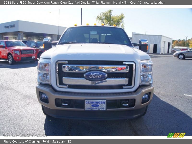 White Platinum Metallic Tri-Coat / Chaparral Leather 2012 Ford F350 Super Duty King Ranch Crew Cab 4x4 Dually