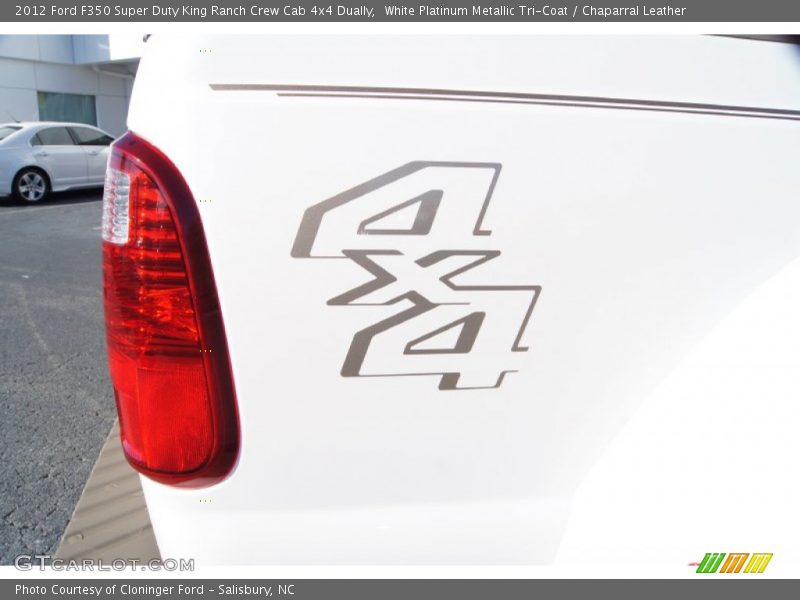 White Platinum Metallic Tri-Coat / Chaparral Leather 2012 Ford F350 Super Duty King Ranch Crew Cab 4x4 Dually