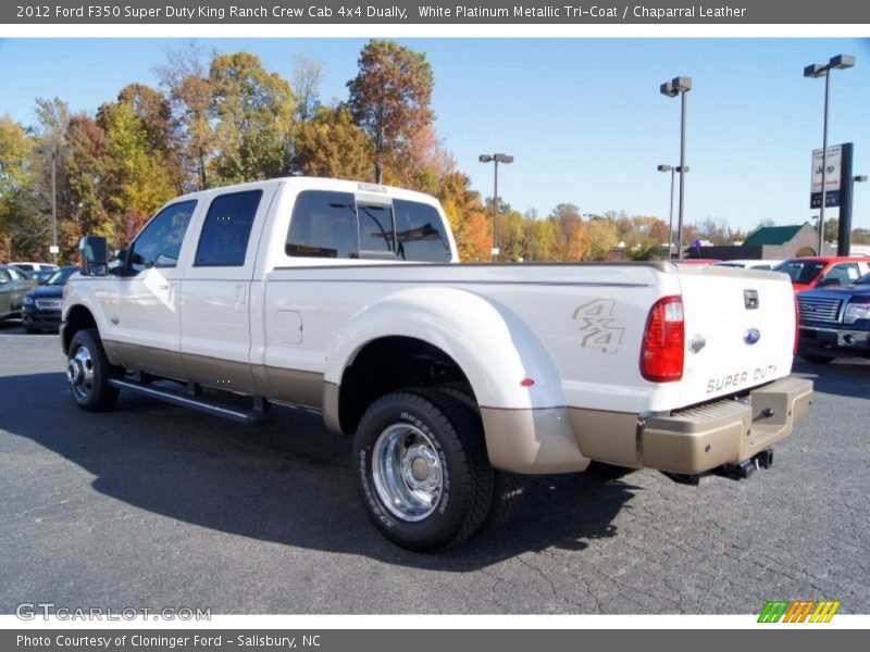  2012 F350 Super Duty King Ranch Crew Cab 4x4 Dually White Platinum Metallic Tri-Coat