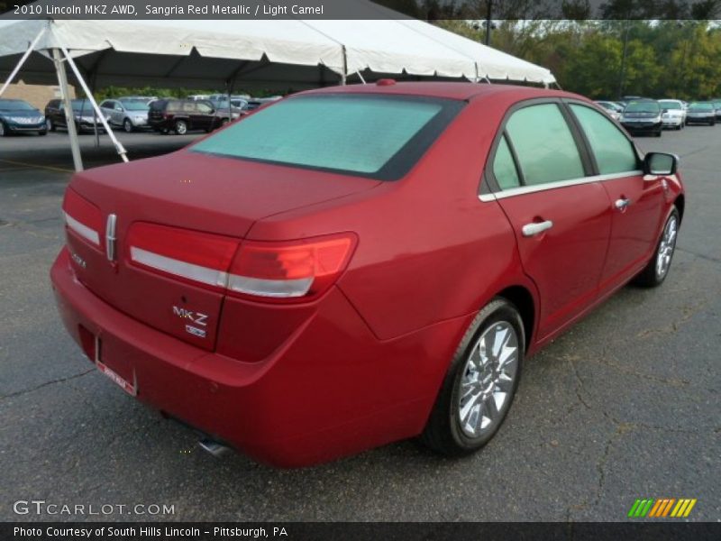 Sangria Red Metallic / Light Camel 2010 Lincoln MKZ AWD
