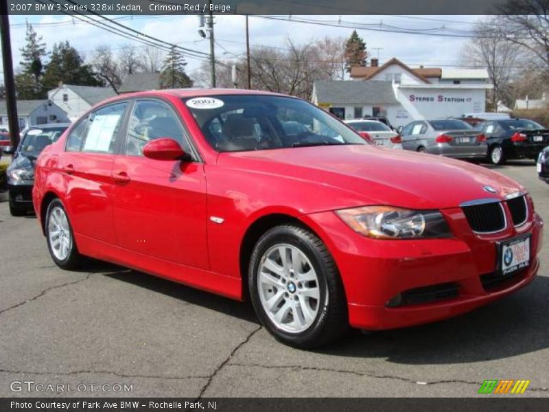 Crimson Red / Beige 2007 BMW 3 Series 328xi Sedan