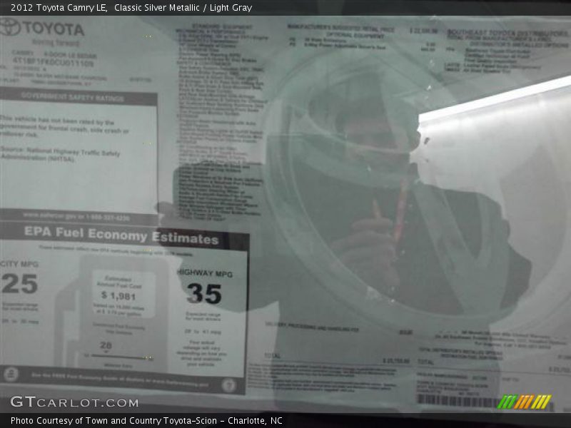 Classic Silver Metallic / Light Gray 2012 Toyota Camry LE