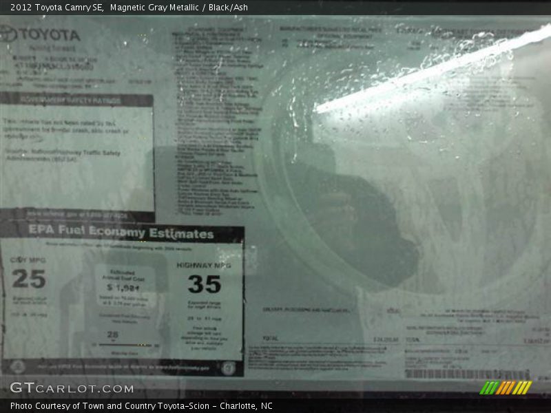 Magnetic Gray Metallic / Black/Ash 2012 Toyota Camry SE