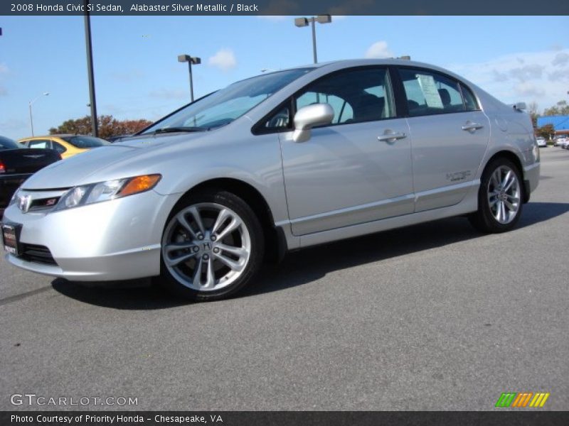Alabaster Silver Metallic / Black 2008 Honda Civic Si Sedan