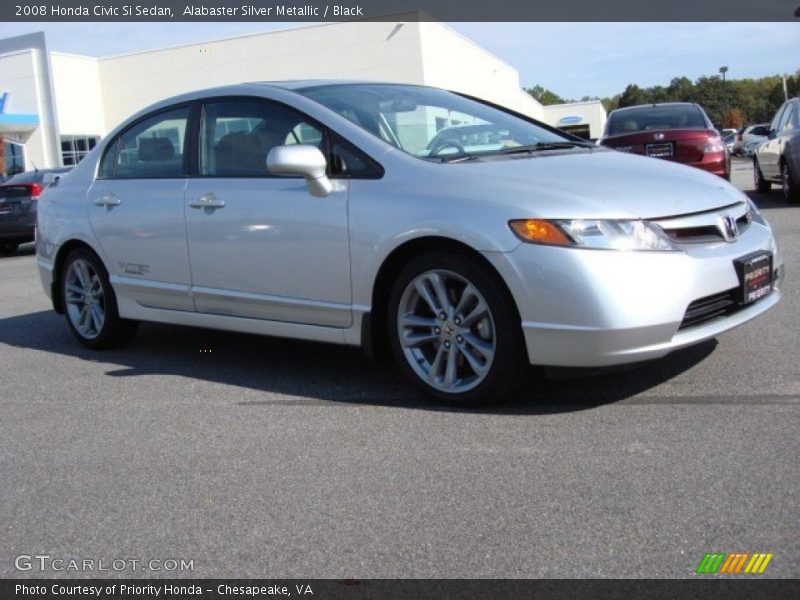 Alabaster Silver Metallic / Black 2008 Honda Civic Si Sedan