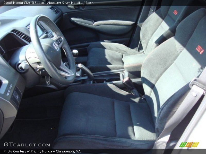 Alabaster Silver Metallic / Black 2008 Honda Civic Si Sedan