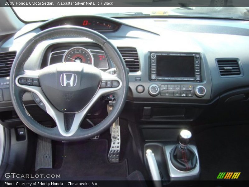 Alabaster Silver Metallic / Black 2008 Honda Civic Si Sedan