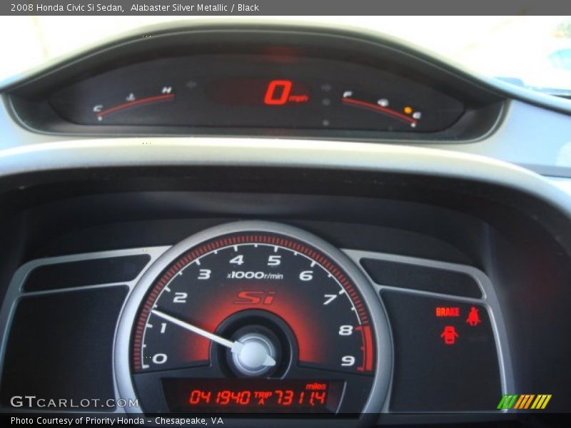 Alabaster Silver Metallic / Black 2008 Honda Civic Si Sedan