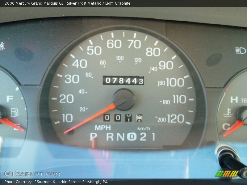 Silver Frost Metallic / Light Graphite 2000 Mercury Grand Marquis GS