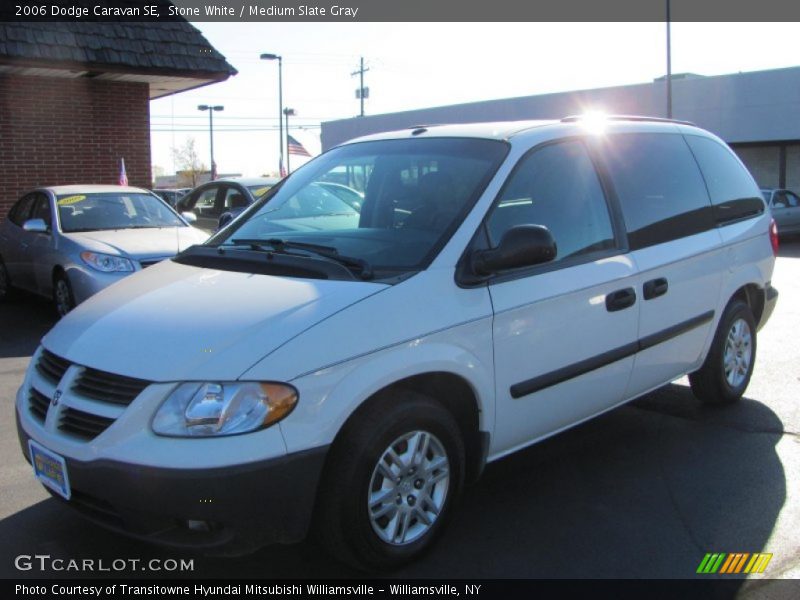 Stone White / Medium Slate Gray 2006 Dodge Caravan SE