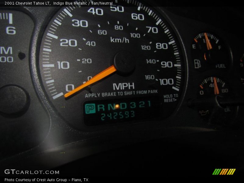 Indigo Blue Metallic / Tan/Neutral 2001 Chevrolet Tahoe LT