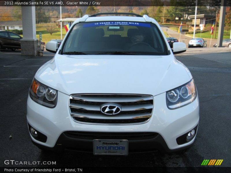 Glacier White / Gray 2012 Hyundai Santa Fe SE V6 AWD