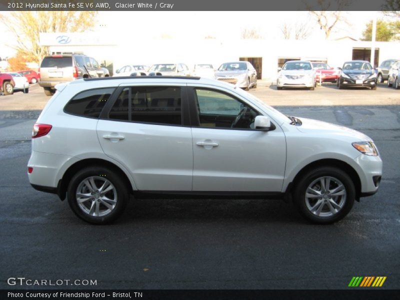 Glacier White / Gray 2012 Hyundai Santa Fe SE V6 AWD