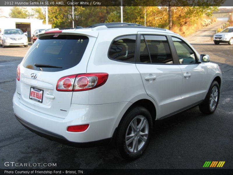 Glacier White / Gray 2012 Hyundai Santa Fe SE V6 AWD
