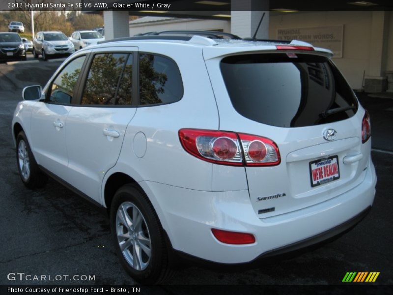 Glacier White / Gray 2012 Hyundai Santa Fe SE V6 AWD