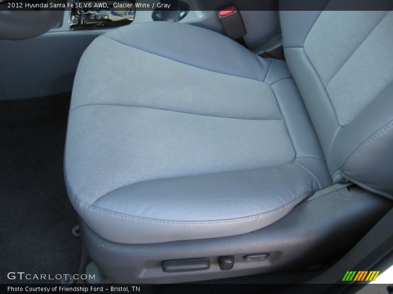 Glacier White / Gray 2012 Hyundai Santa Fe SE V6 AWD