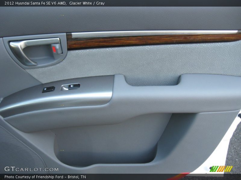 Glacier White / Gray 2012 Hyundai Santa Fe SE V6 AWD