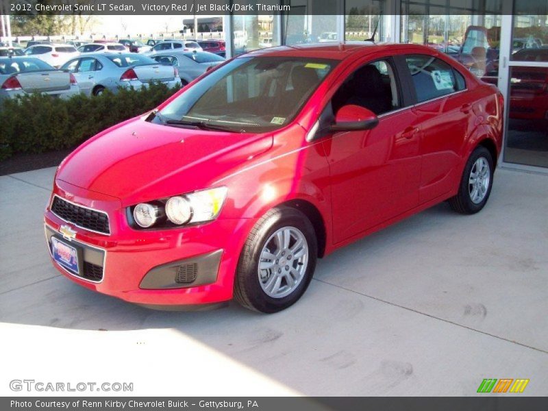 Victory Red / Jet Black/Dark Titanium 2012 Chevrolet Sonic LT Sedan