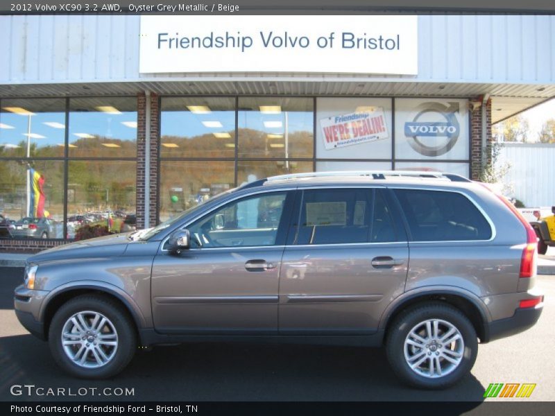 Oyster Grey Metallic / Beige 2012 Volvo XC90 3.2 AWD