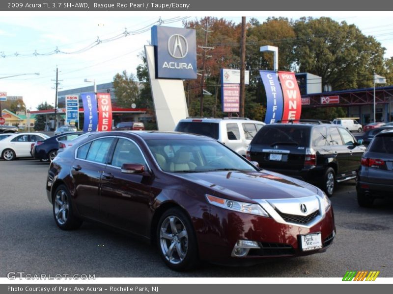 Basque Red Pearl / Taupe/Ebony 2009 Acura TL 3.7 SH-AWD