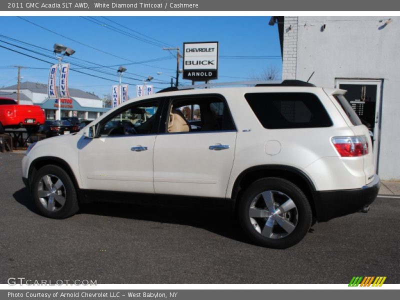 White Diamond Tintcoat / Cashmere 2011 GMC Acadia SLT AWD