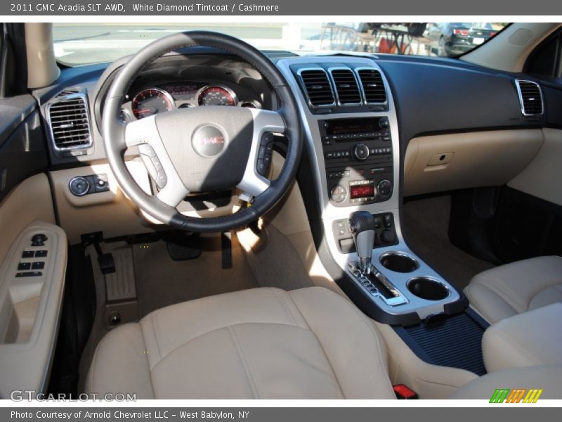 White Diamond Tintcoat / Cashmere 2011 GMC Acadia SLT AWD
