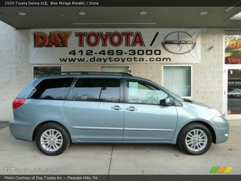 Blue Mirage Metallic / Stone 2009 Toyota Sienna XLE