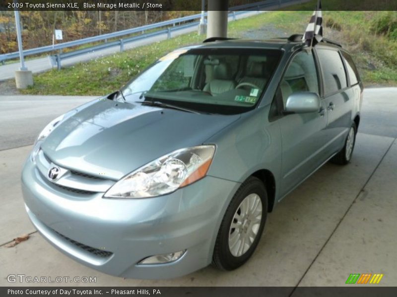 Blue Mirage Metallic / Stone 2009 Toyota Sienna XLE