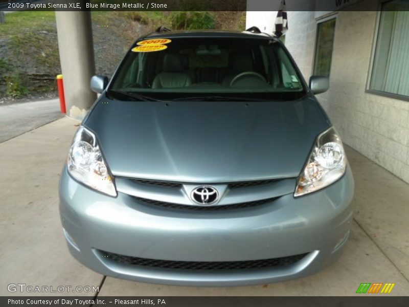 Blue Mirage Metallic / Stone 2009 Toyota Sienna XLE