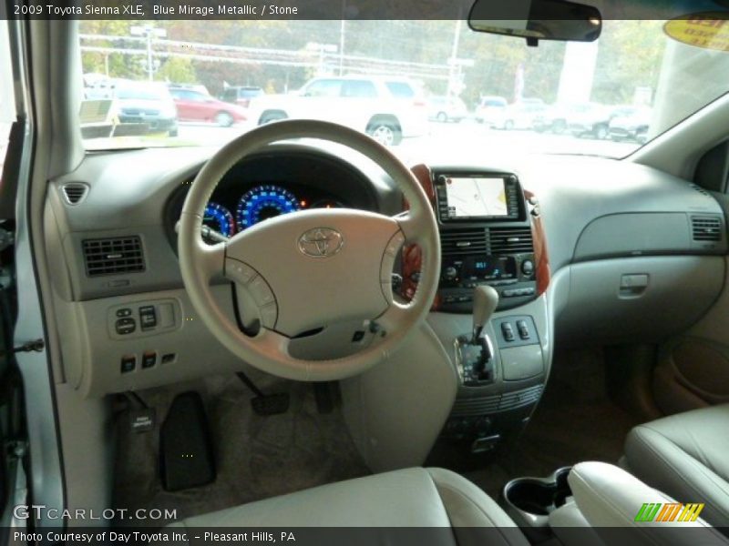 Blue Mirage Metallic / Stone 2009 Toyota Sienna XLE