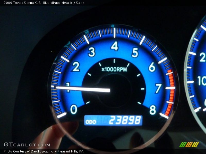 Blue Mirage Metallic / Stone 2009 Toyota Sienna XLE