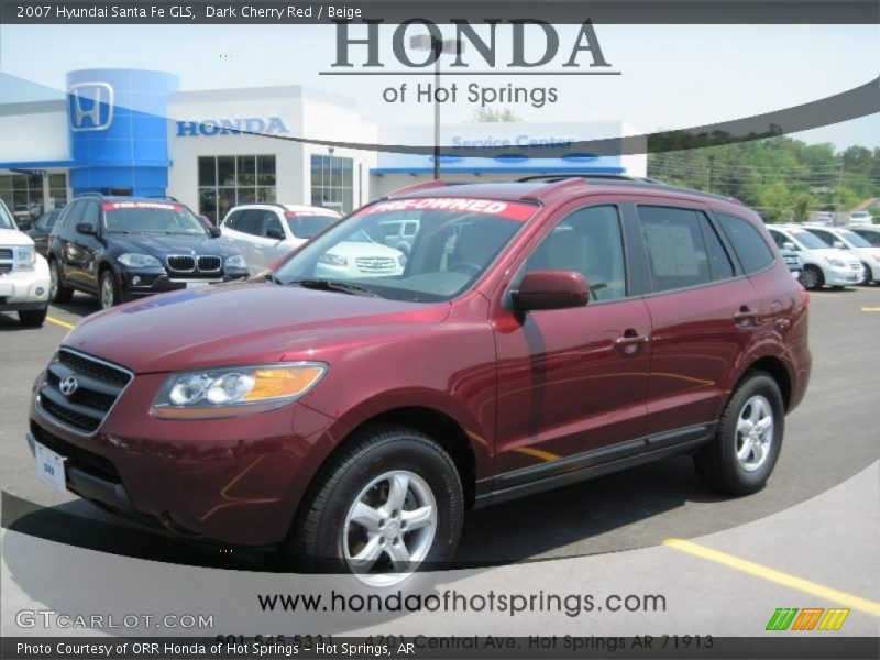 Dark Cherry Red / Beige 2007 Hyundai Santa Fe GLS