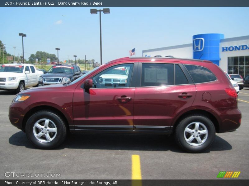 Dark Cherry Red / Beige 2007 Hyundai Santa Fe GLS