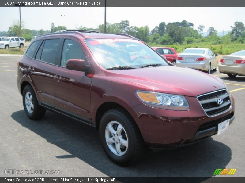 Dark Cherry Red / Beige 2007 Hyundai Santa Fe GLS