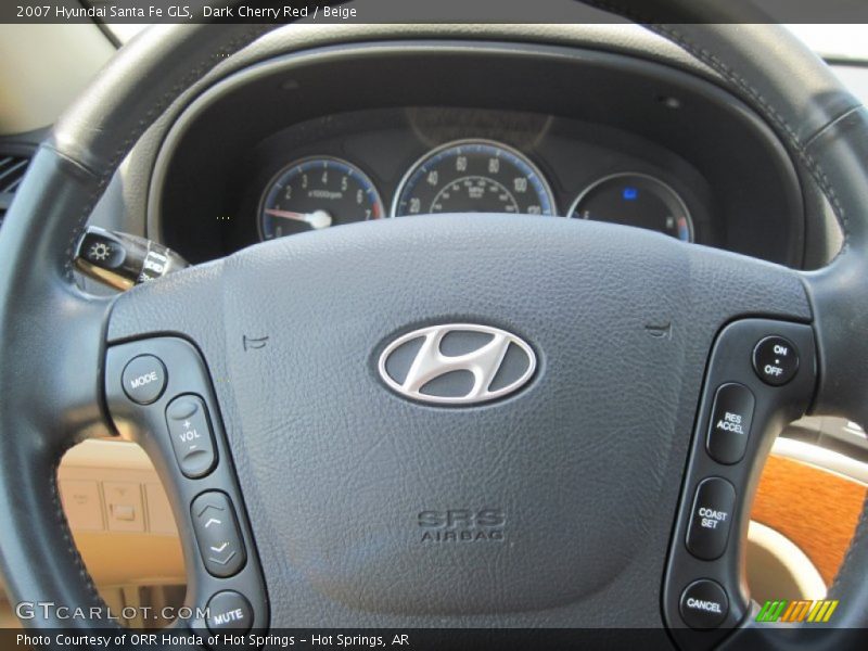 Dark Cherry Red / Beige 2007 Hyundai Santa Fe GLS
