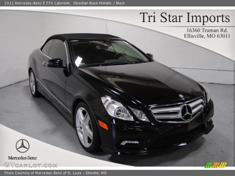 Obsidian Black Metallic / Black 2011 Mercedes-Benz E 550 Cabriolet