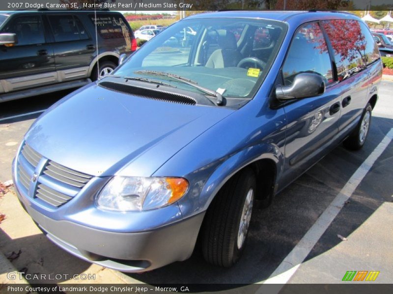 Marine Blue Pearl / Medium Slate Gray 2007 Dodge Caravan SE