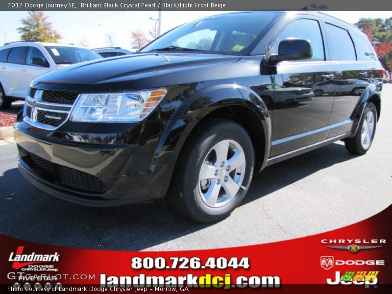 Brilliant Black Crystal Pearl / Black/Light Frost Beige 2012 Dodge Journey SE