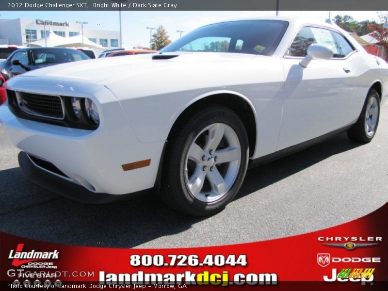 Bright White / Dark Slate Gray 2012 Dodge Challenger SXT