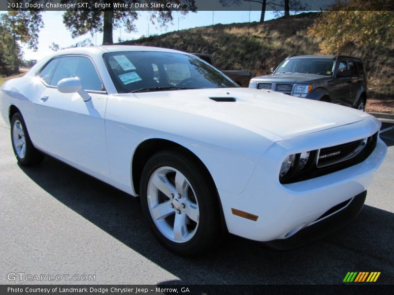 Bright White / Dark Slate Gray 2012 Dodge Challenger SXT
