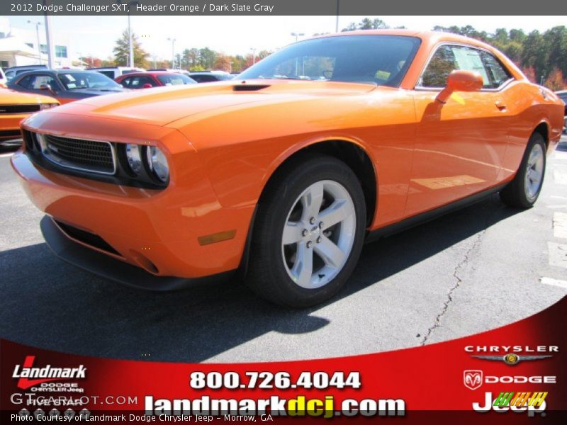 Header Orange / Dark Slate Gray 2012 Dodge Challenger SXT